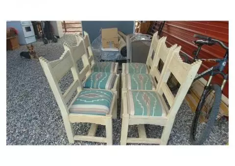 6 set pine chairs